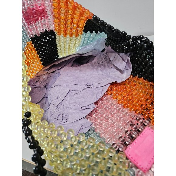 New Wild Fable Beaded Handbag Mid Size Rectangular‎ color block Rainbow - Picture 4 of 6